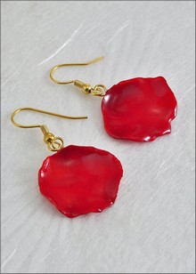 Rose Petal Earring - Red