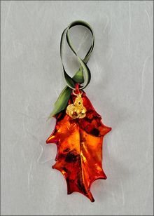 Real Leaf Ornaments | Copper Holly Leaf