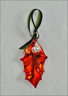 Real Leaf Ornaments | Copper Holly Leaf