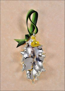 Real Leaf Ornaments | Silver Holly Leaf