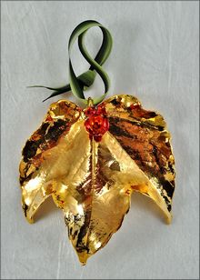Real Leaf Ornaments | Gold Grape Leaf
