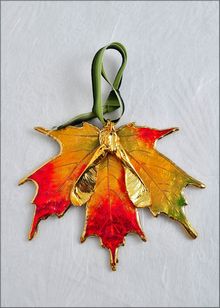 Real Leaf Ornaments | Gold Trimmed Maple Leaf