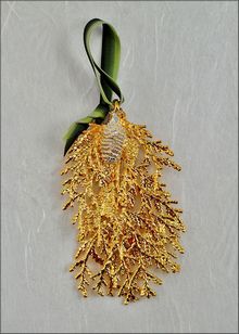 Real Leaf Ornaments | Gold Cypress