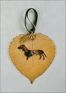 Real Leaf Silhouette | Dachshund Ornament