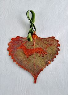 Real Leaf Silhouette | Dachshund Ornament