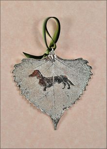 Real Leaf Silhouette | Dachshund Ornament