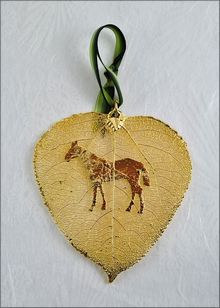 Real Leaf Silhouette | Western Horse Ornament