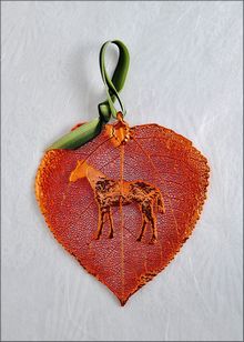 Real Leaf Silhouette | Western Horse Ornament