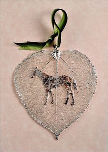 Real Leaf Silhouette | Western Horse Ornament