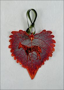 Real Leaf Silhouette | Western Horse Ornament