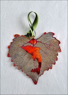 Real Leaf Silhouette | Dolphin Ornament