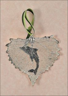 Real Leaf Silhouette | Dolphin Ornament