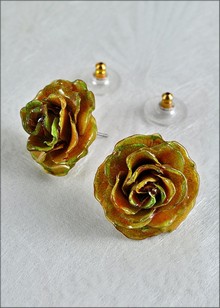 Rose Blossom Post Earring in Apple Green