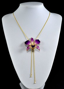 Real Orchid Jewelry | Gold Orchid Necklace