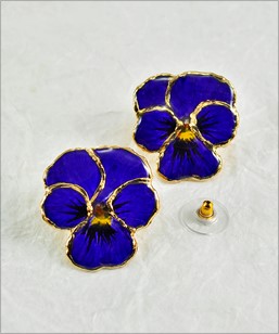Viola Earrings l Real Flower Earrings l Viola Flowers