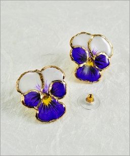 Viola Earrings l Real Flower Earrings l Viola Flowers