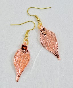 Real Evergreen Leaf Earring | Evergreen Leaf Earring | Evergreen Leaf Rose Gold