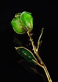 Gold Trimmed Rose in Apple Green