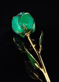 Gold Trimmed Rose in Turquoise Green