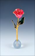 8" Spring Rose with Knob Stand in Pink