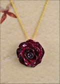 Rose Blossom Pendant in Burgundy