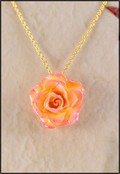 Rose Blossom Pendant in Cream/Pink