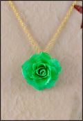 Rose Blossom Pendant in Green