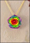 Gypsy Rose Blossom Pendant with Red Center