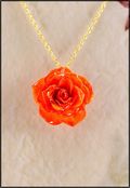 Rose Blossom Pendant in Orange