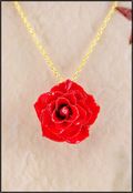 Rose Blossom Pendant in Red