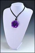 Rose Blossom Pendant in Lilac-Medium Size with Cotton Cord