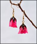 Natural Fuchsia Rose Earrings