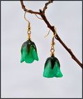 Natural Green Rose Earrings