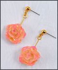 Rose Twirl Earrings in Cream/Pink