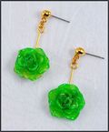 Rose Twirl Earrings in Green