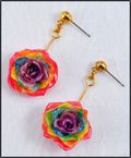 Gypsy Rose Twirl Earrings with Purple Center