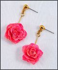 Rose Twirl Earrings in Pink