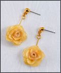 Rose Twirl Earrings in White