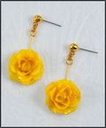 Rose Twirl Earrings in Yellow