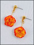 Rose Twirl Earrings in Yellow/Red