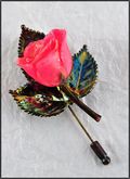 Copper Mini Rose Pin in Pink