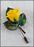 Copper Mini Rose Pin in Yellow