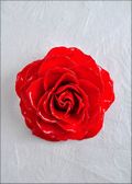 Large Open Blossom Bar Pin in Red