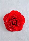 Large Open Blossom Bar Pin in Red