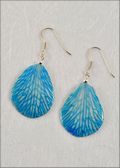 Natural Orchid Petal Earrings in Blue with Silver Plated Earrings