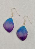 Natural Orchid Petal Earrings in Lilac/Blue with Silver Plated Earrings