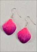 Natural Orchid Petal Earrings in Lilac/Pink Veins with Silver Plated Findings