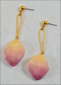Natural Orchid Petal Earrings in Lilac with Gold Wire and Post Findings