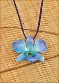 Natural Orchid Pendant in Blue/Purple-Blue