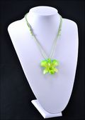 Green Orchid with Green Leather Cord